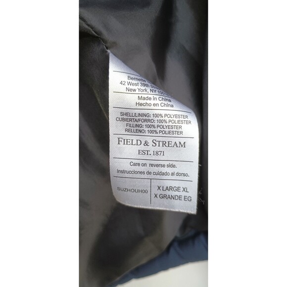 Field & Stream XL Blue Full Zip Duck Jacket Hunting Fishing Pockets Men's Work - Picture 10 of 10